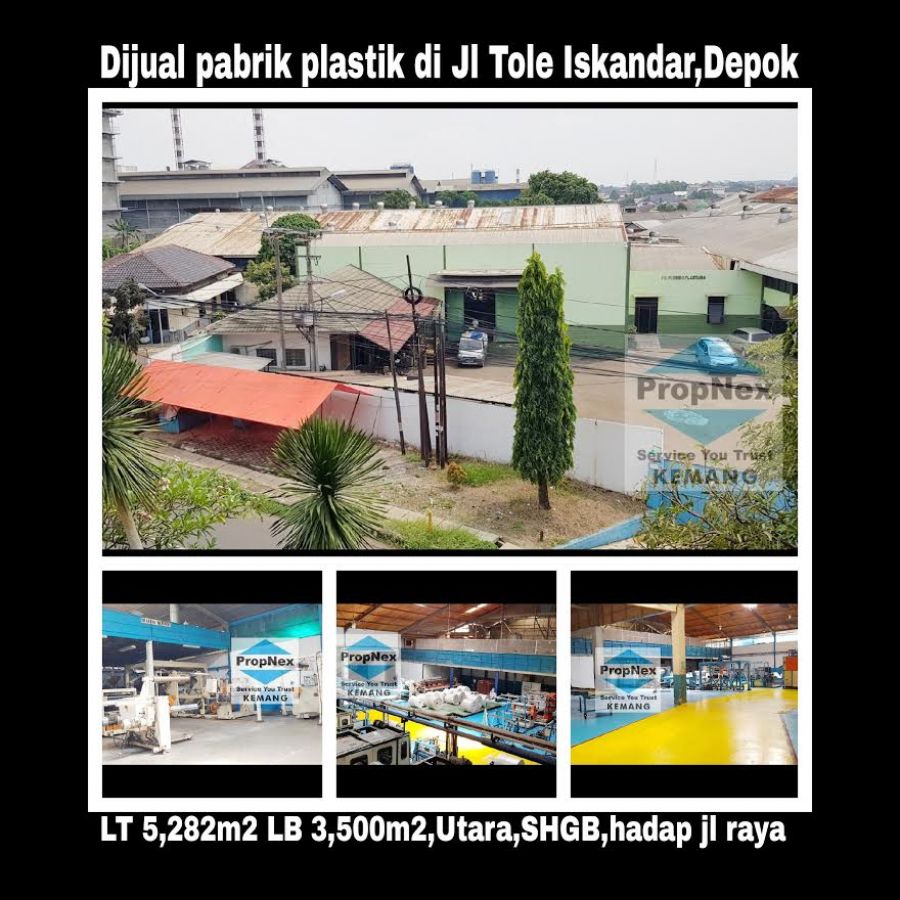 Dijual pabrik plastik Jl.Tole Iskandar, Gunung,Depok