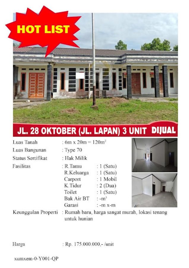 Rumah Type 70 Siantan (Jl.Lapan) MURAH Meriah