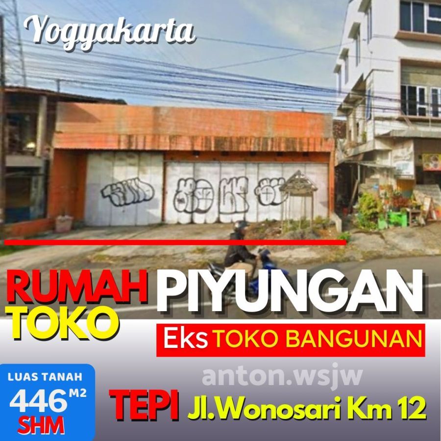 Rumah toko PIYUNGAN Tempat usaha eks Toko Bangunan Lt 446 m2 SHM