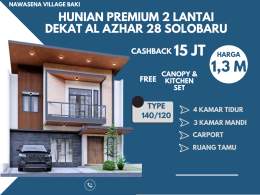 HUNIAN PREMIUM 2 LANTAI DEKAT SINGAPORE PIAGET ACADEMY SOLOBARU